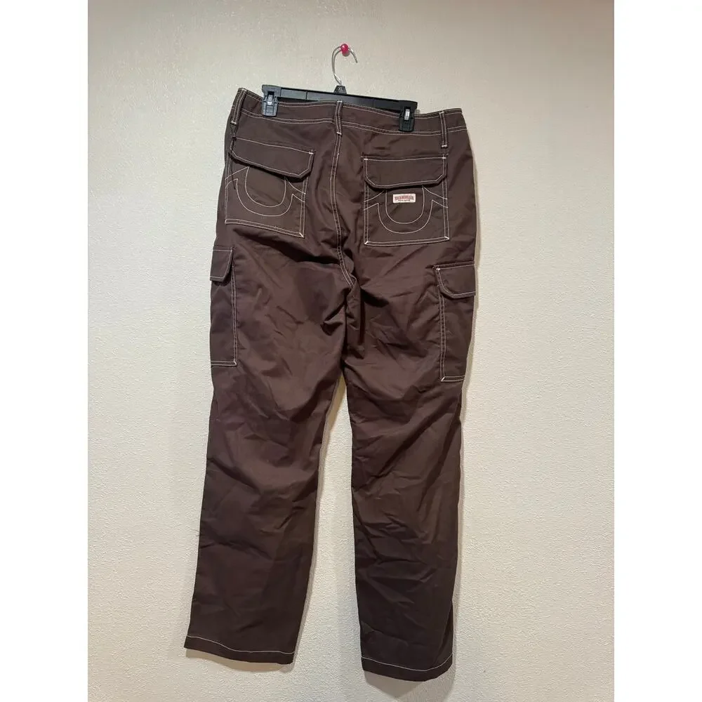 True Religion Men’s Baggy Cargo Pants 36x32 Brown Like New